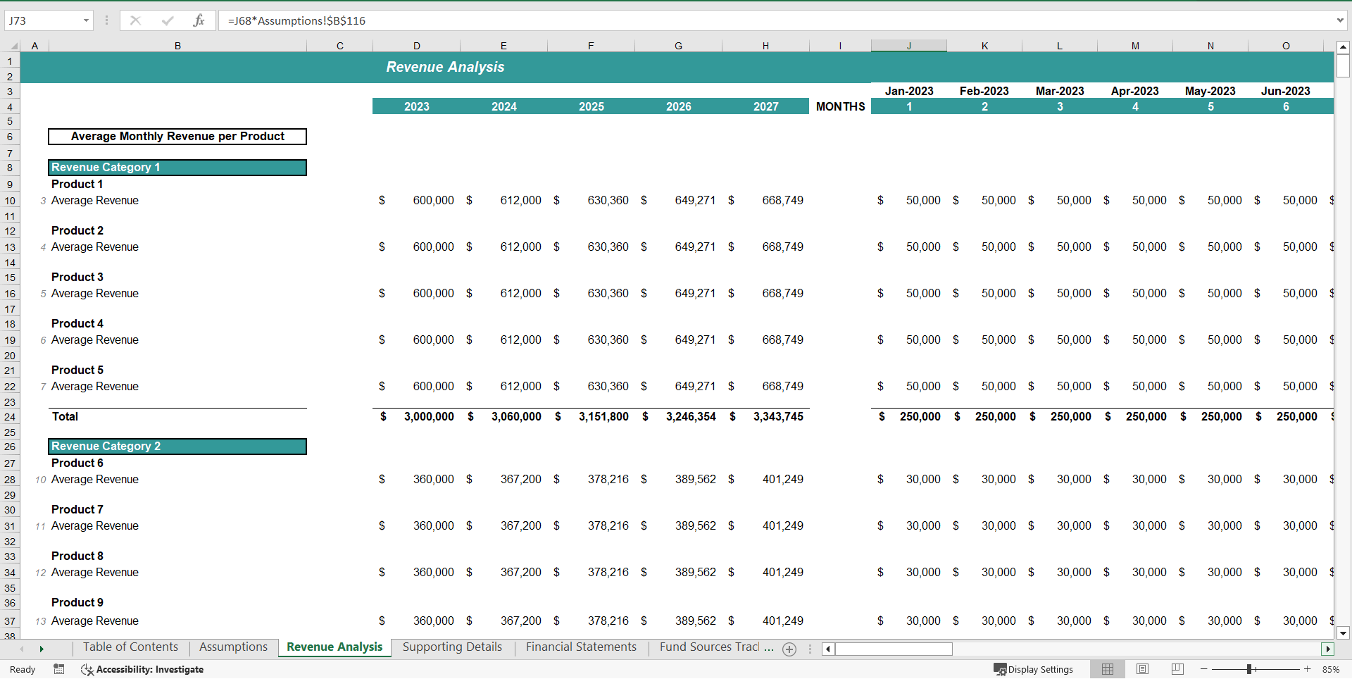 Utilization of Funds Excel Template (Excel template (XLSX)) Preview Image