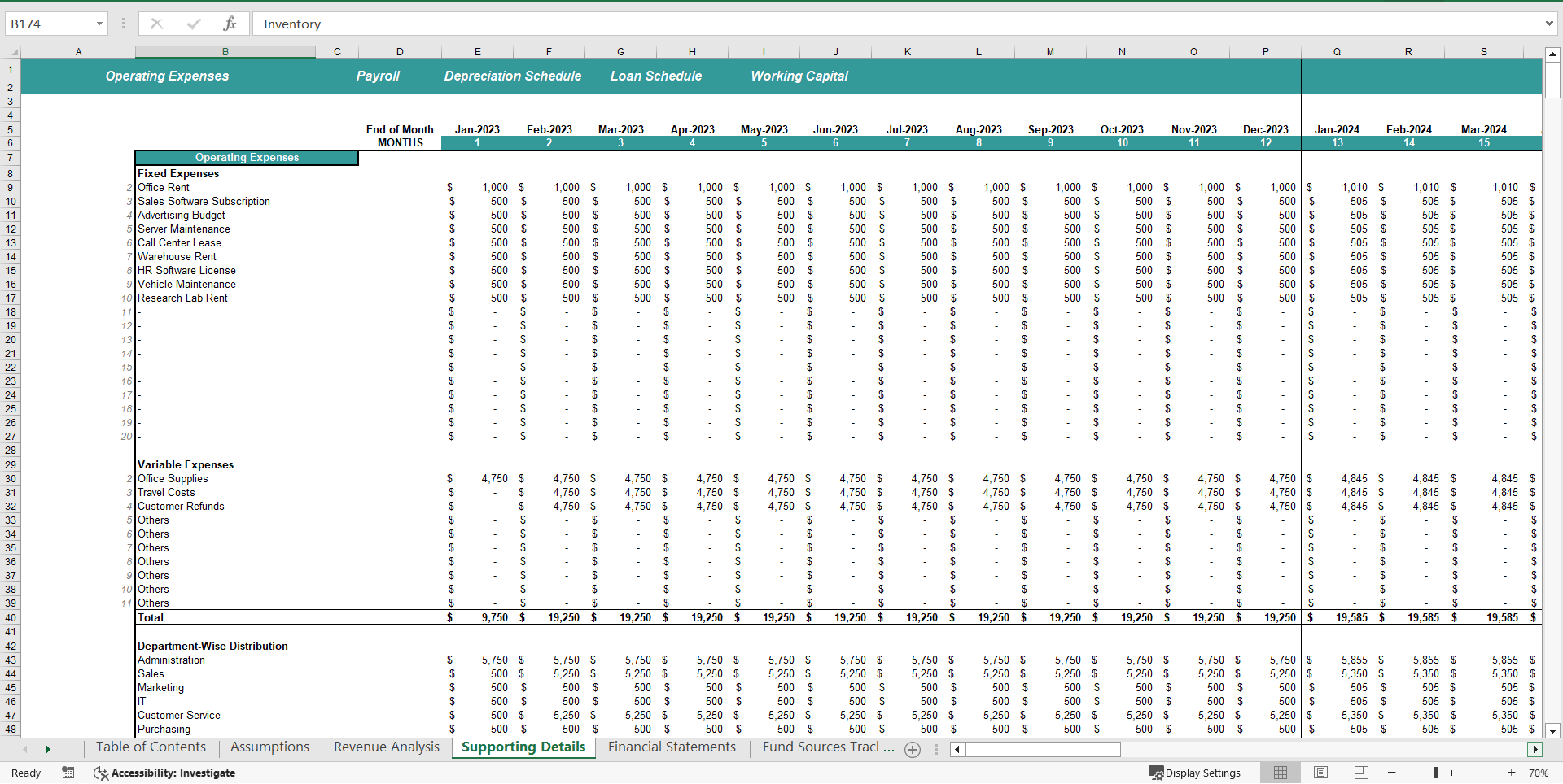 Utilization of Funds Excel Template (Excel template (XLSX)) Preview Image