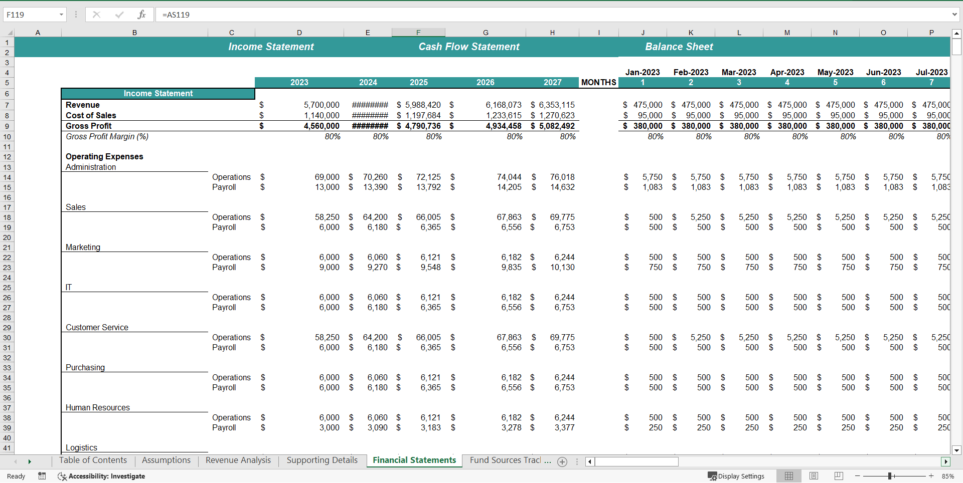 Utilization of Funds Excel Template (Excel template (XLSX)) Preview Image