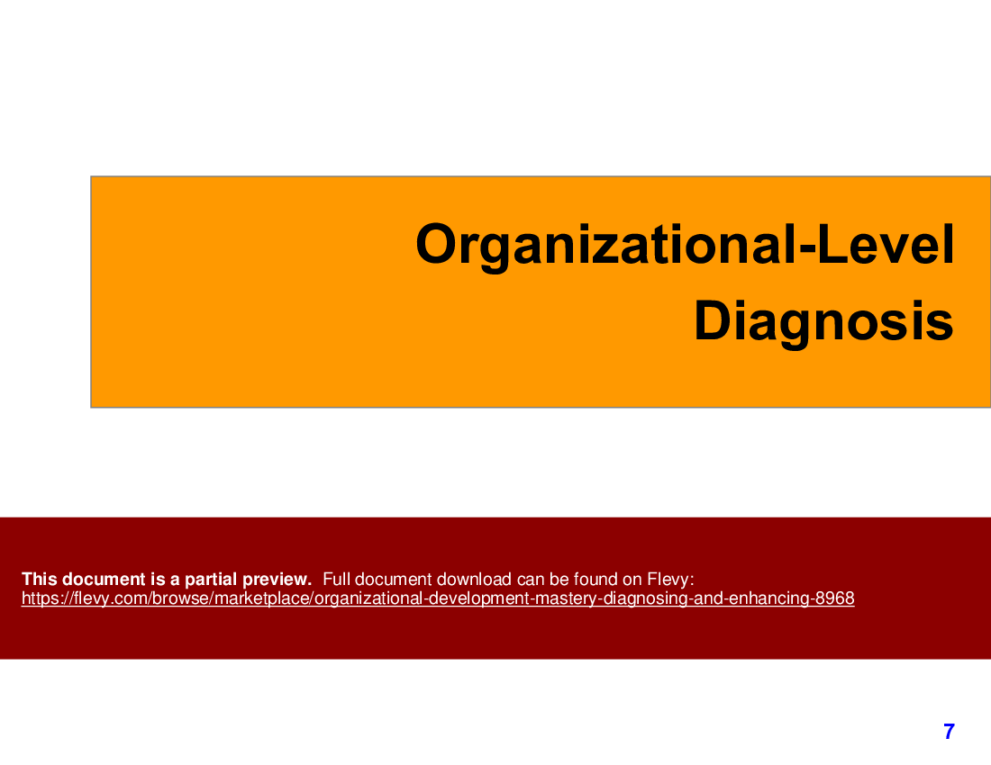 Organizational Development Mastery: Diagnosing and Enhancing (58-slide PPT PowerPoint presentation (PPTX)) Preview Image