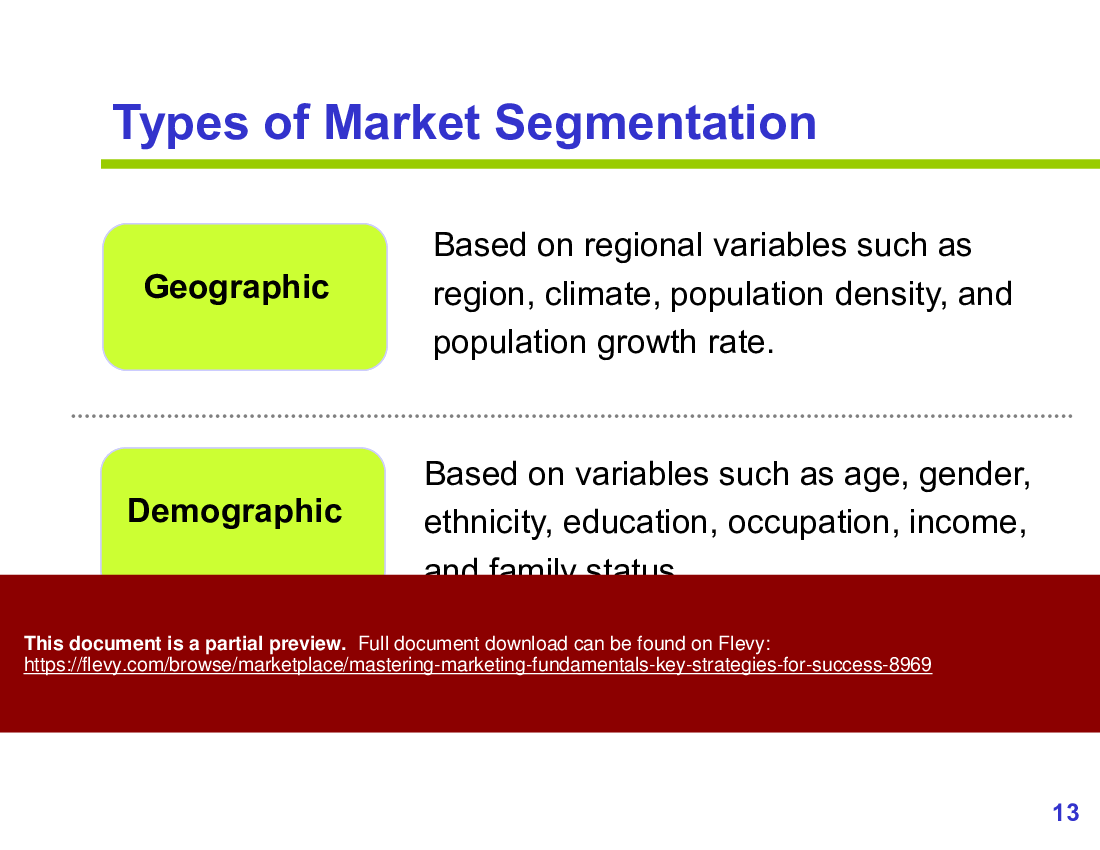 Mastering Marketing Fundamentals: Key Strategies for Success (74-slide PPT PowerPoint presentation (PPTX)) Preview Image