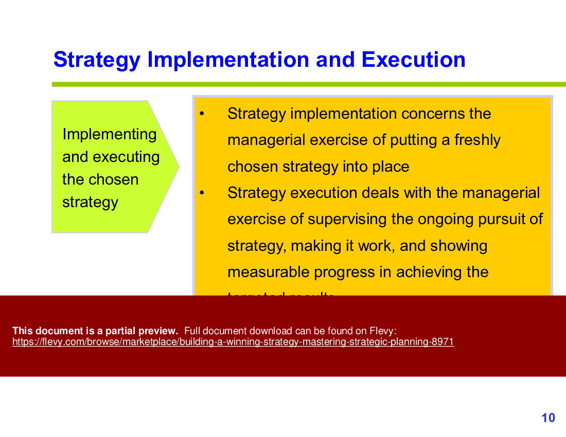 Building a Winning Strategy: Mastering Strategic Planning (52-slide PPT PowerPoint presentation (PPTX)) Preview Image