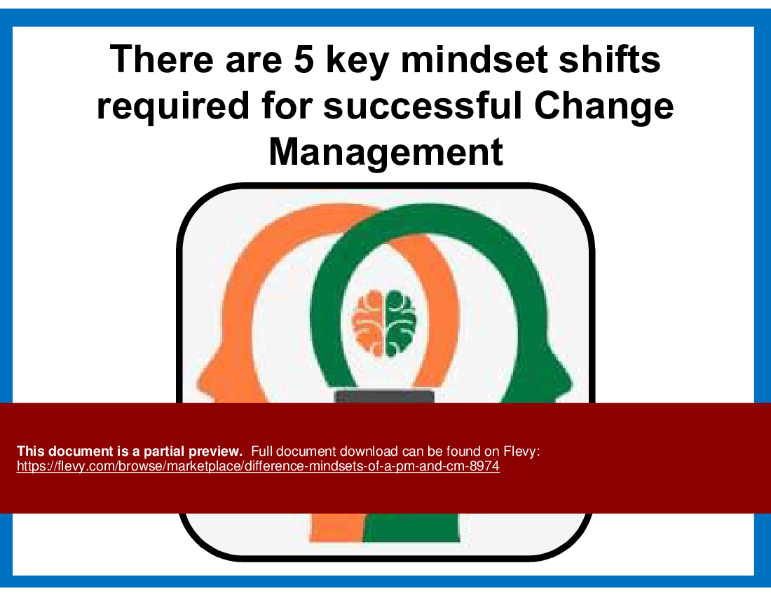 Difference Mindsets of a PM and CM (13-slide PPT PowerPoint presentation (PPT)) Preview Image