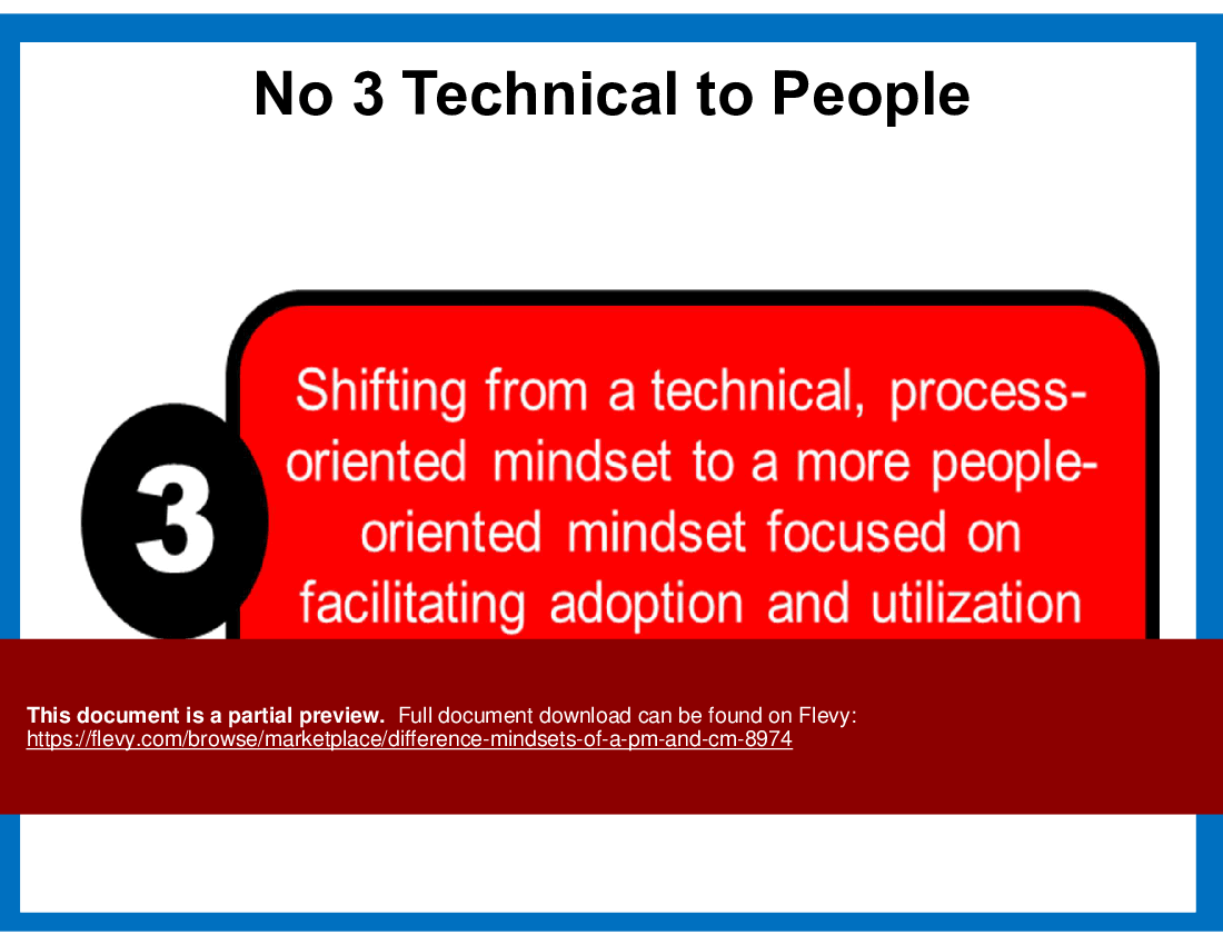 Difference Mindsets of a PM and CM (13-slide PPT PowerPoint presentation (PPT)) Preview Image