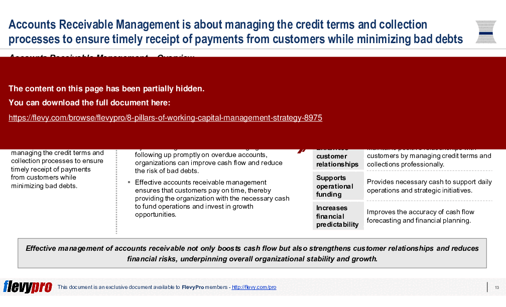 8 Pillars of Working Capital Management Strategy (26-slide PPT PowerPoint presentation (PPTX)) Preview Image