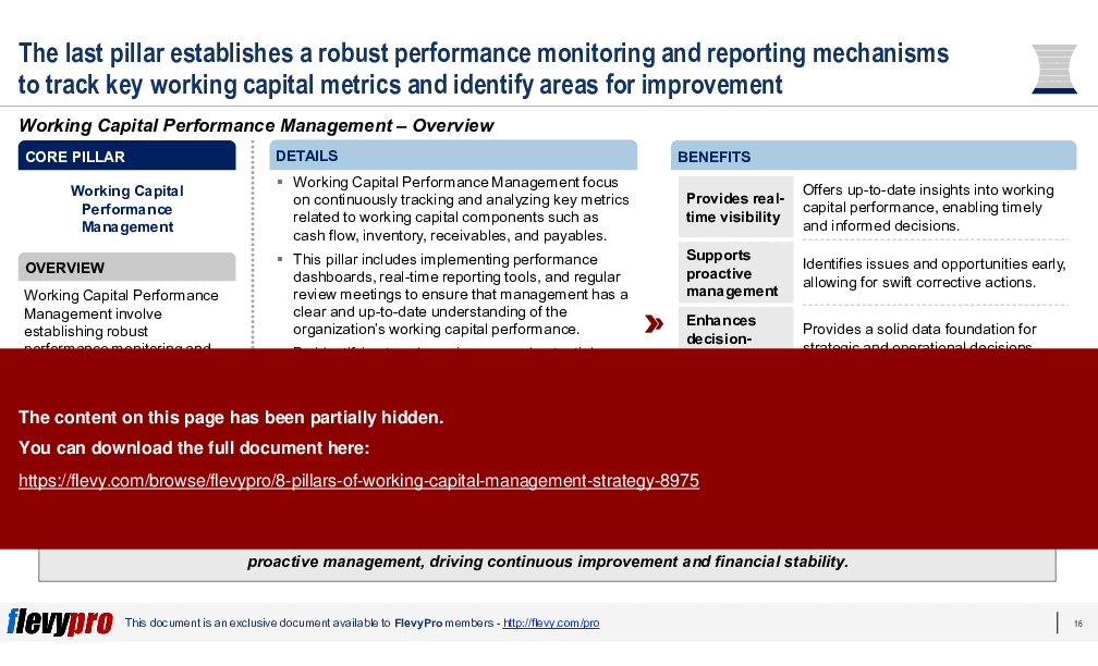 8 Pillars of Working Capital Management Strategy (26-slide PPT PowerPoint presentation (PPTX)) Preview Image