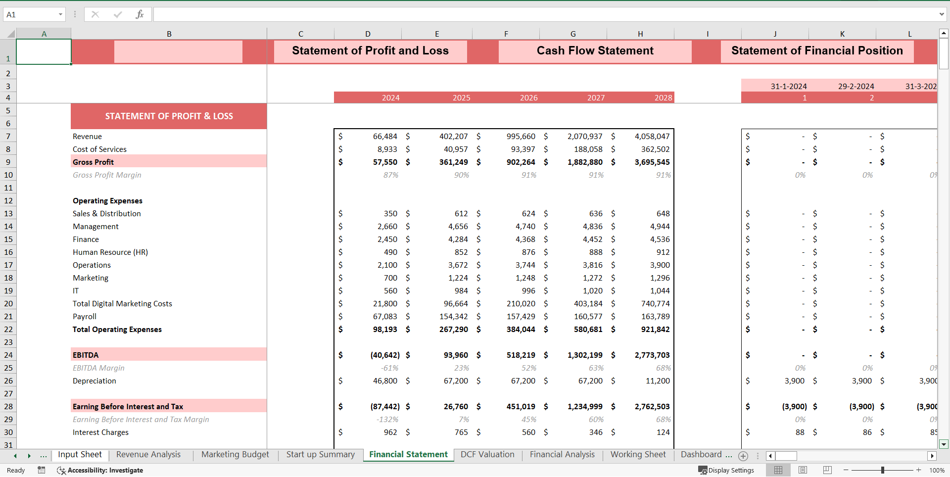 Household Service Marketplace DCF Valuation Excel Model (Excel template (XLSX)) Preview Image