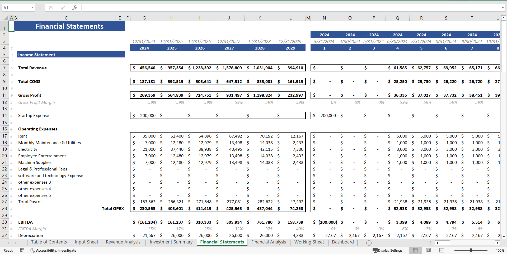 Handel's Ice Cream Franchise Excel Financial Model (Excel template (XLSX)) Preview Image