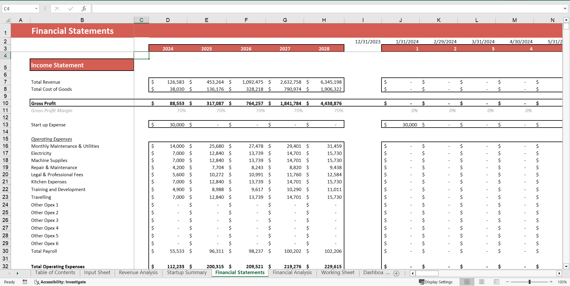 Smoothie King Franchise Excel Financial Model (Excel template (XLSX)) Preview Image