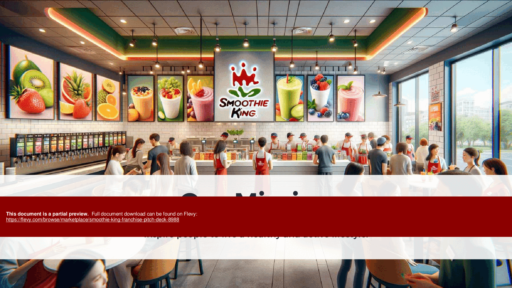 Smoothie King Franchise Pitch Deck (36-page PDF document) Preview Image