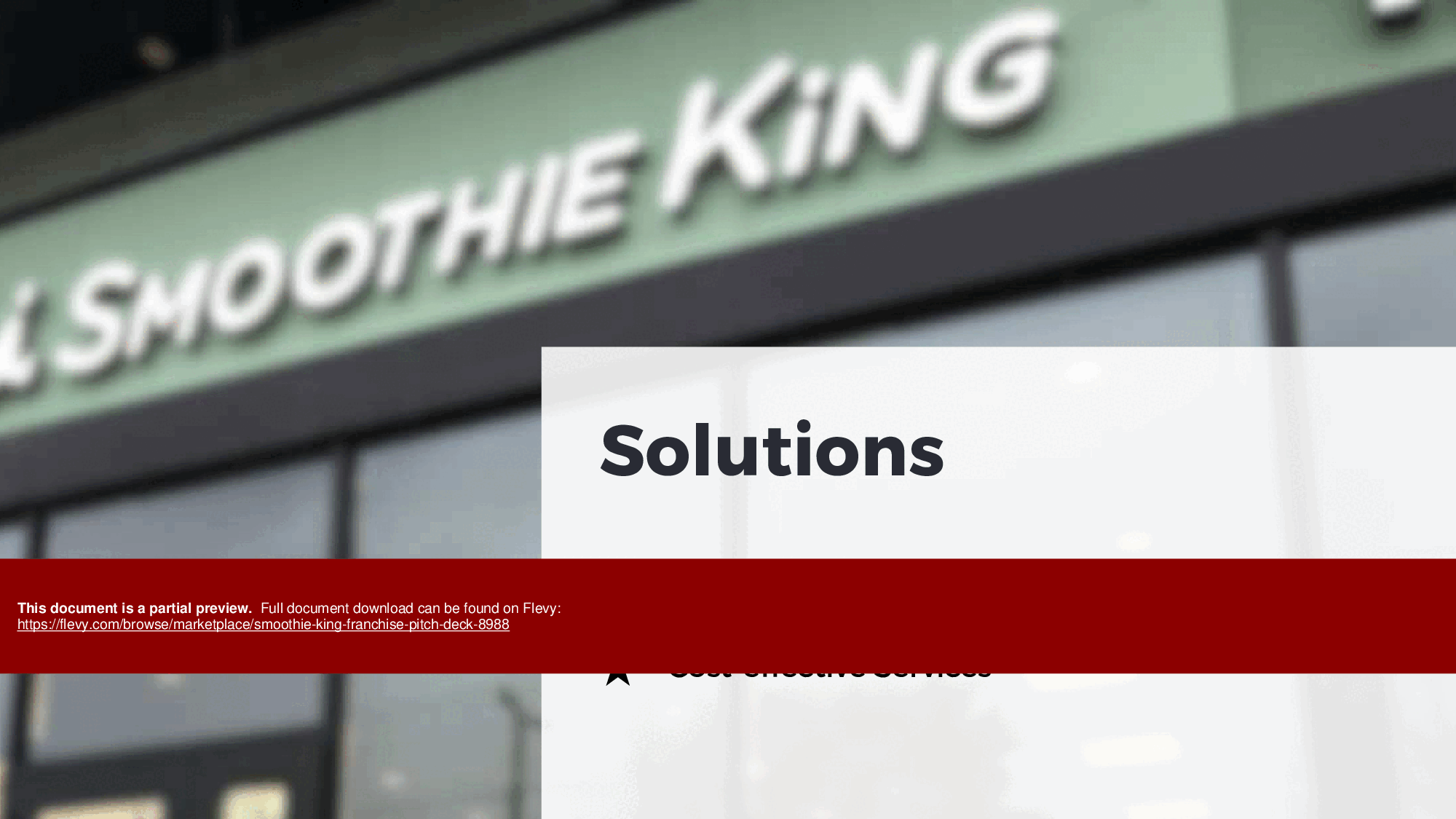 Smoothie King Franchise Pitch Deck (36-page PDF document) Preview Image