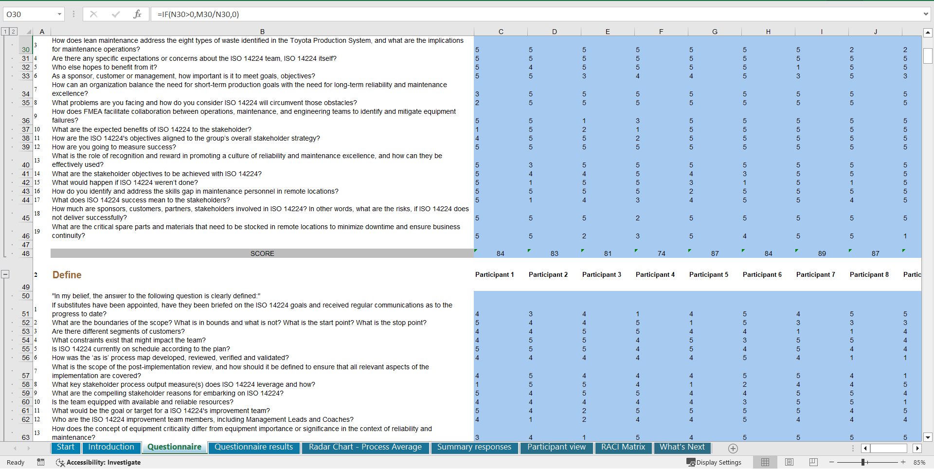 ISO 14224 - Implementation Toolkit (Excel template (XLSX)) Preview Image