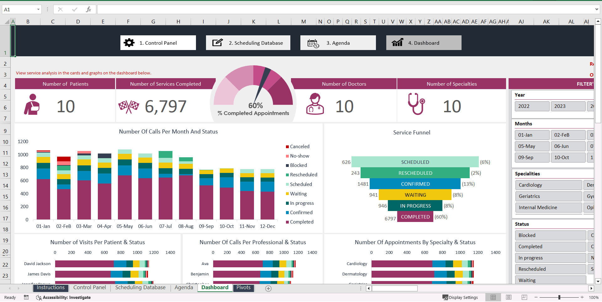 Appointment Management for Medical Clinics (Excel template (XLSX)) Preview Image