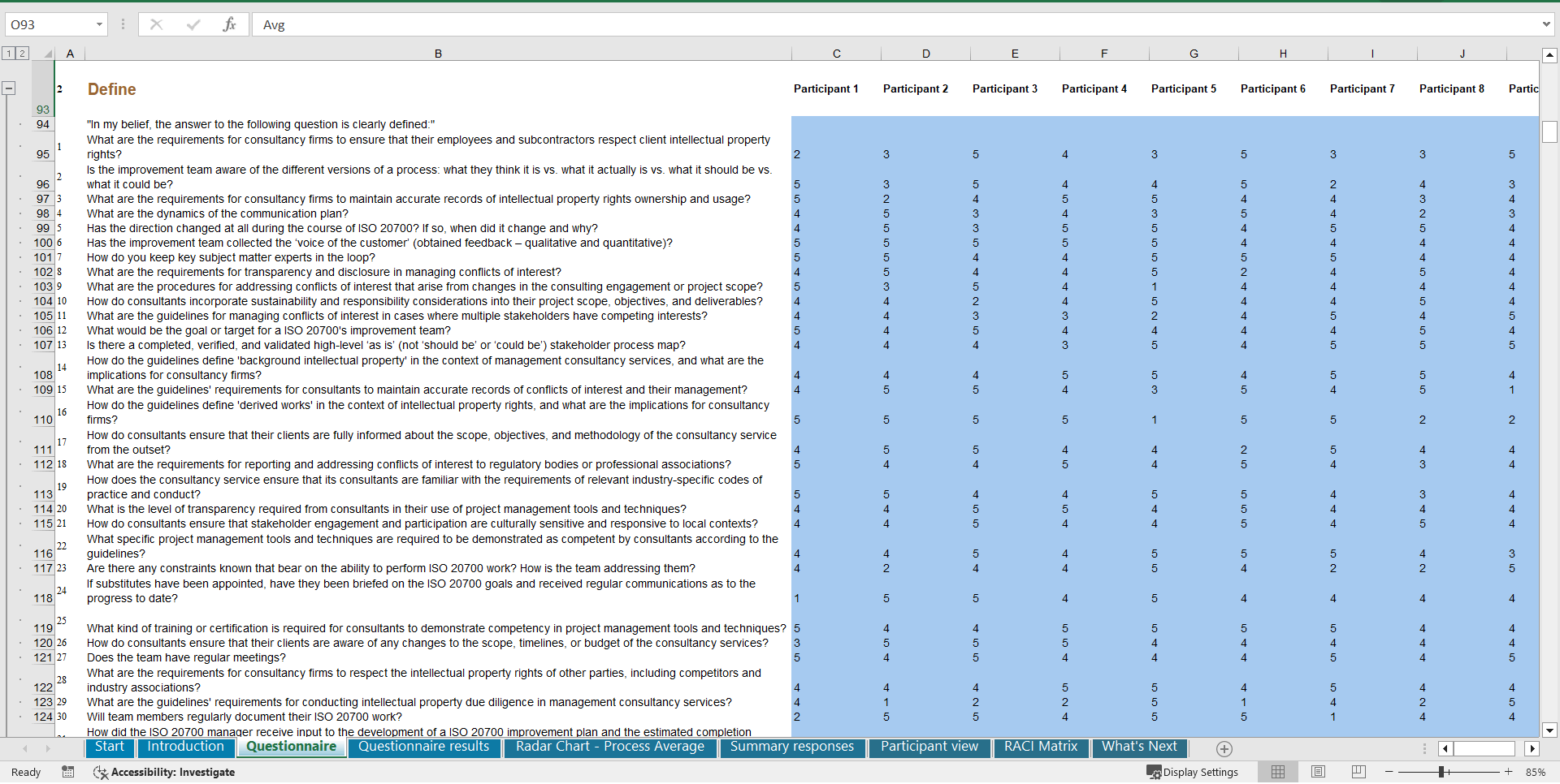 ISO 20700 - Implementation Toolkit (Excel template (XLSX)) Preview Image