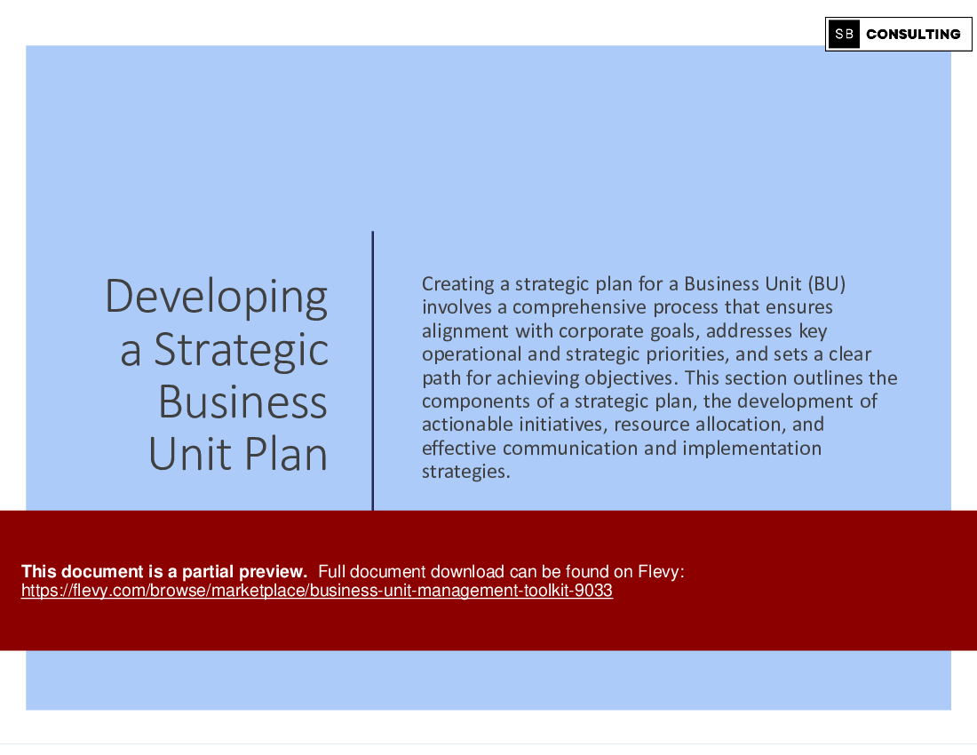 Business Unit Management Toolkit (1181-slide PPT PowerPoint presentation (PPTX)) Preview Image