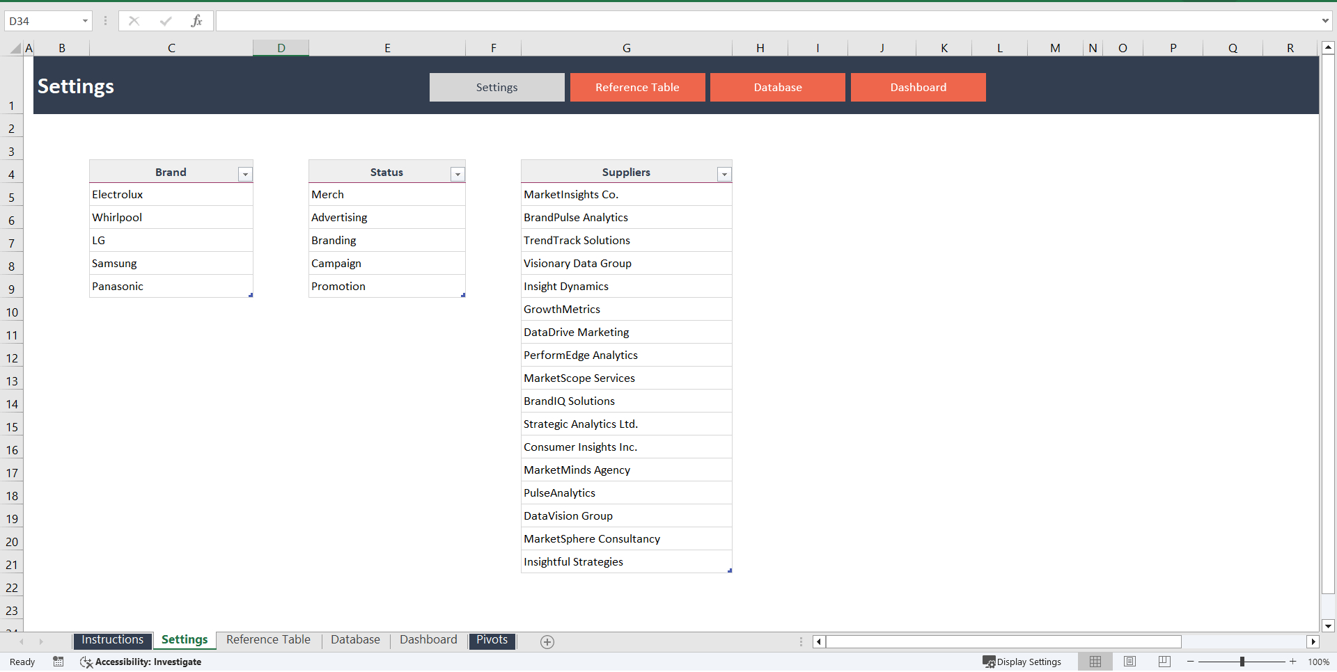 Marketing Budget Analysis (Excel template (XLSX)) Preview Image