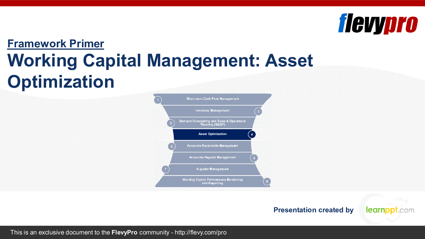 Working Capital Management: Asset Optimization (27-slide PPT PowerPoint presentation (PPTX)) Preview Image