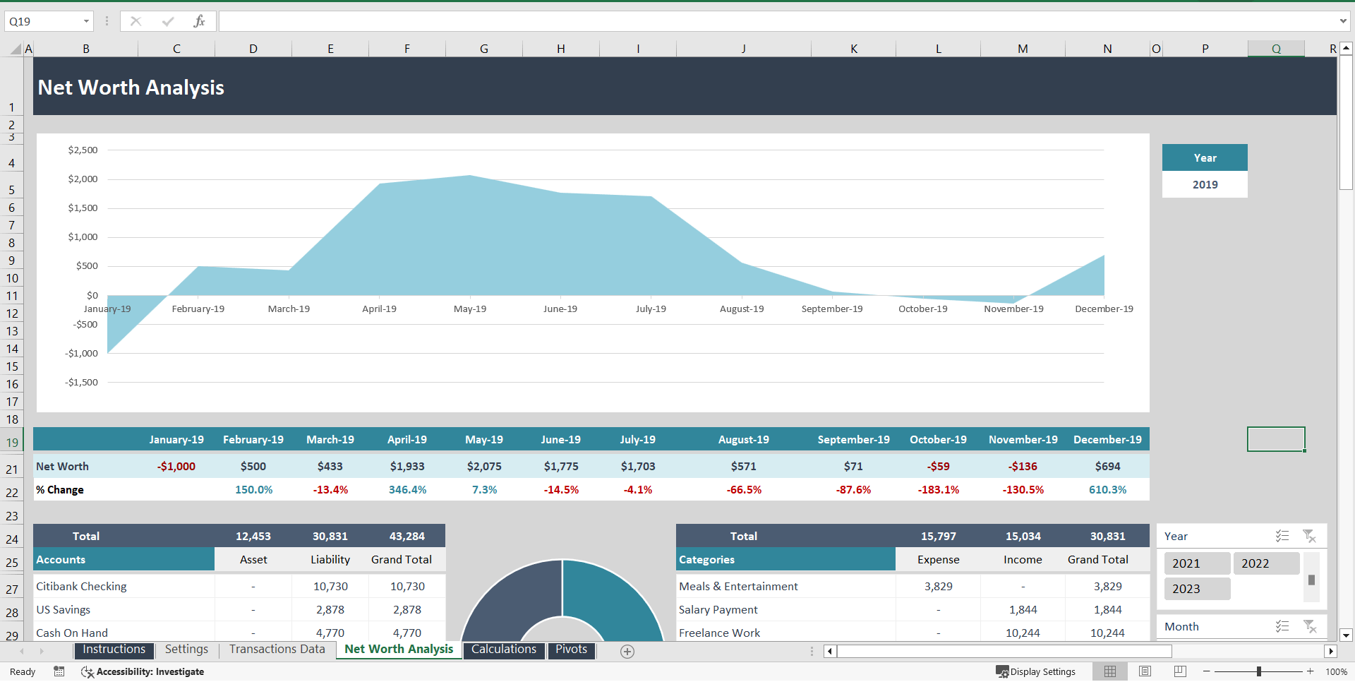 Net Worth Analysis Excel Template (Excel template (XLSX)) Preview Image