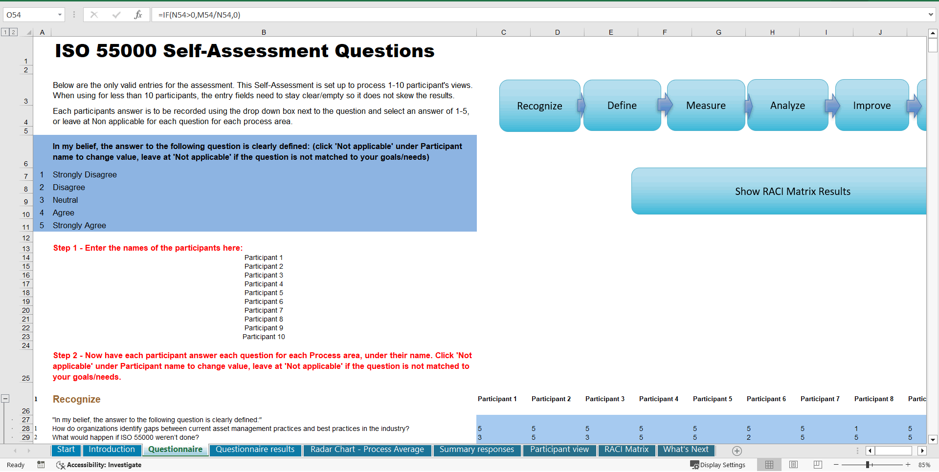 ISO 55000 - Implementation Toolkit (Excel template (XLSX)) Preview Image