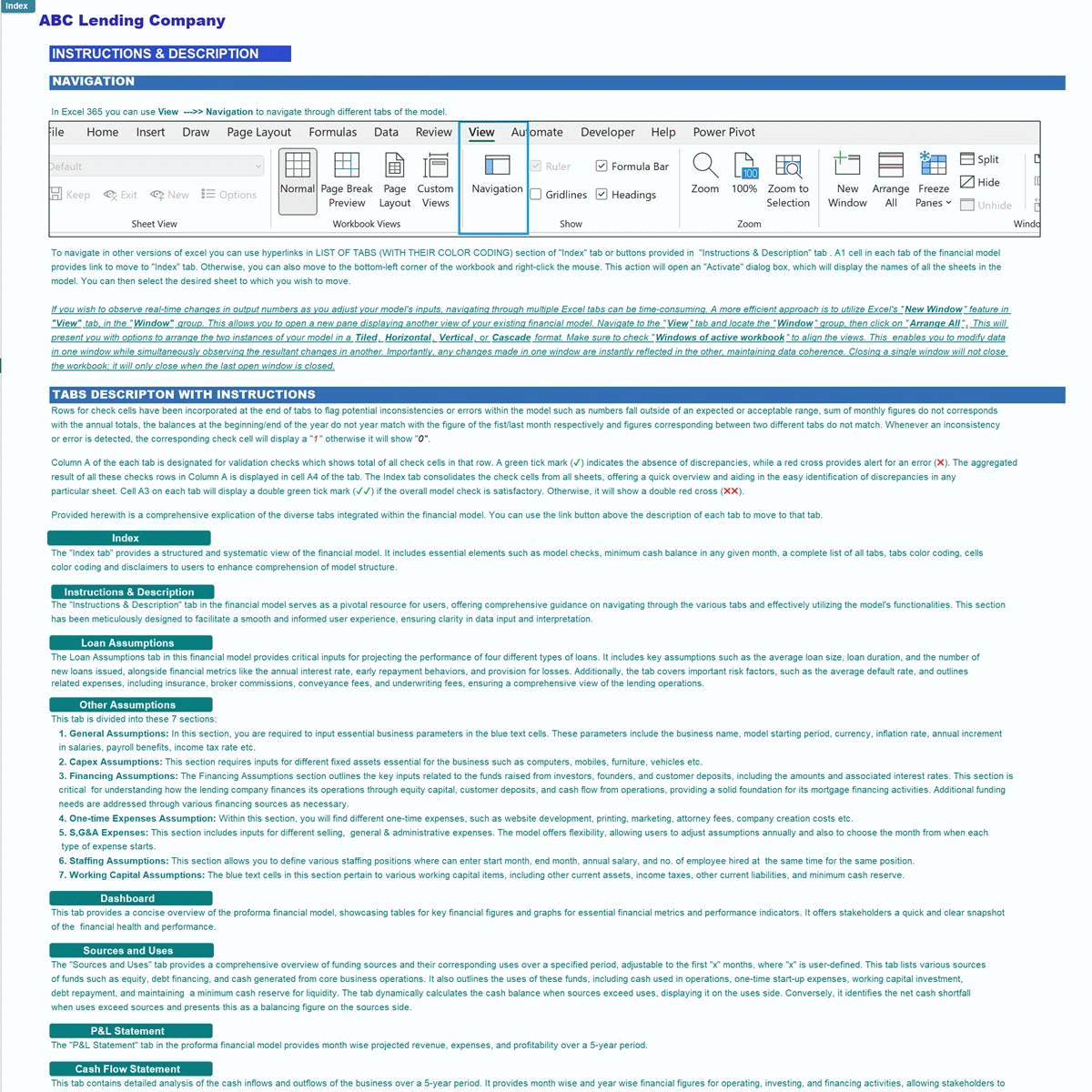 Lending Business Financial Model (Excel template (XLSX)) Preview Image