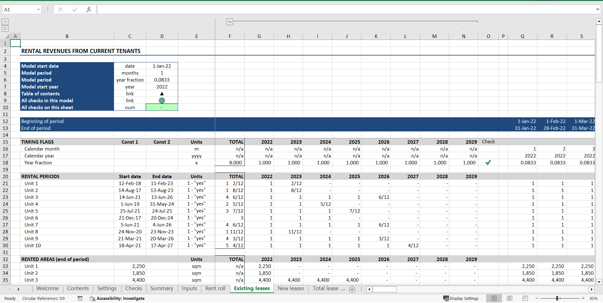 Real Estate Acquisition ("Buy-Hold-Sell") Financial Model (Excel template (XLSX)) Preview Image