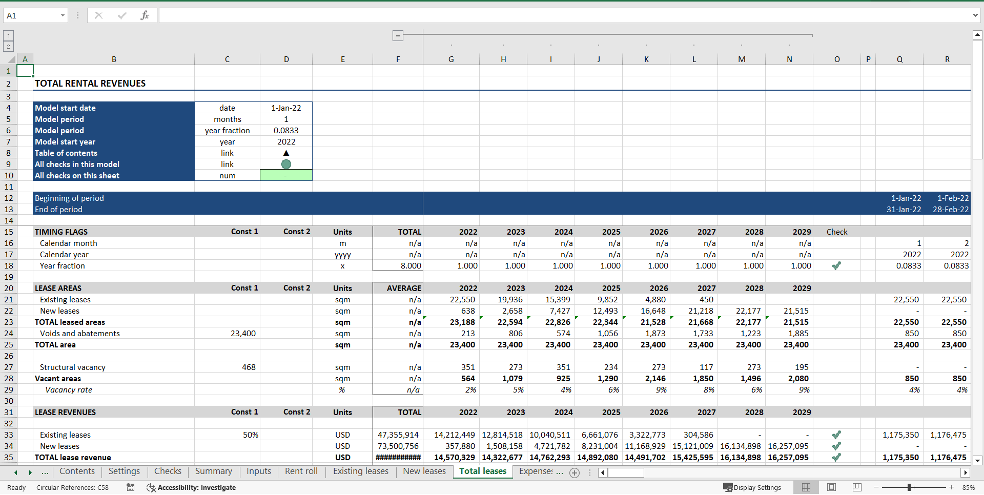 Real Estate Acquisition ("Buy-Hold-Sell") Financial Model (Excel template (XLSX)) Preview Image