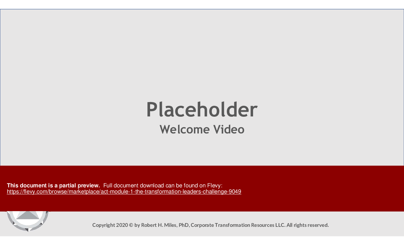 ACT Module 1: The Transformation Leader's Challenge (60-slide PPT PowerPoint presentation (PPTX)) Preview Image