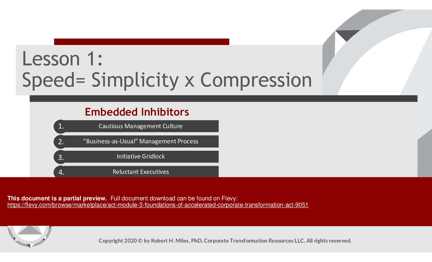 ACT Module 3: Foundations of Accelerated Corporate Transformation (ACT) (52-slide PPT PowerPoint presentation (PPTX)) Preview Image