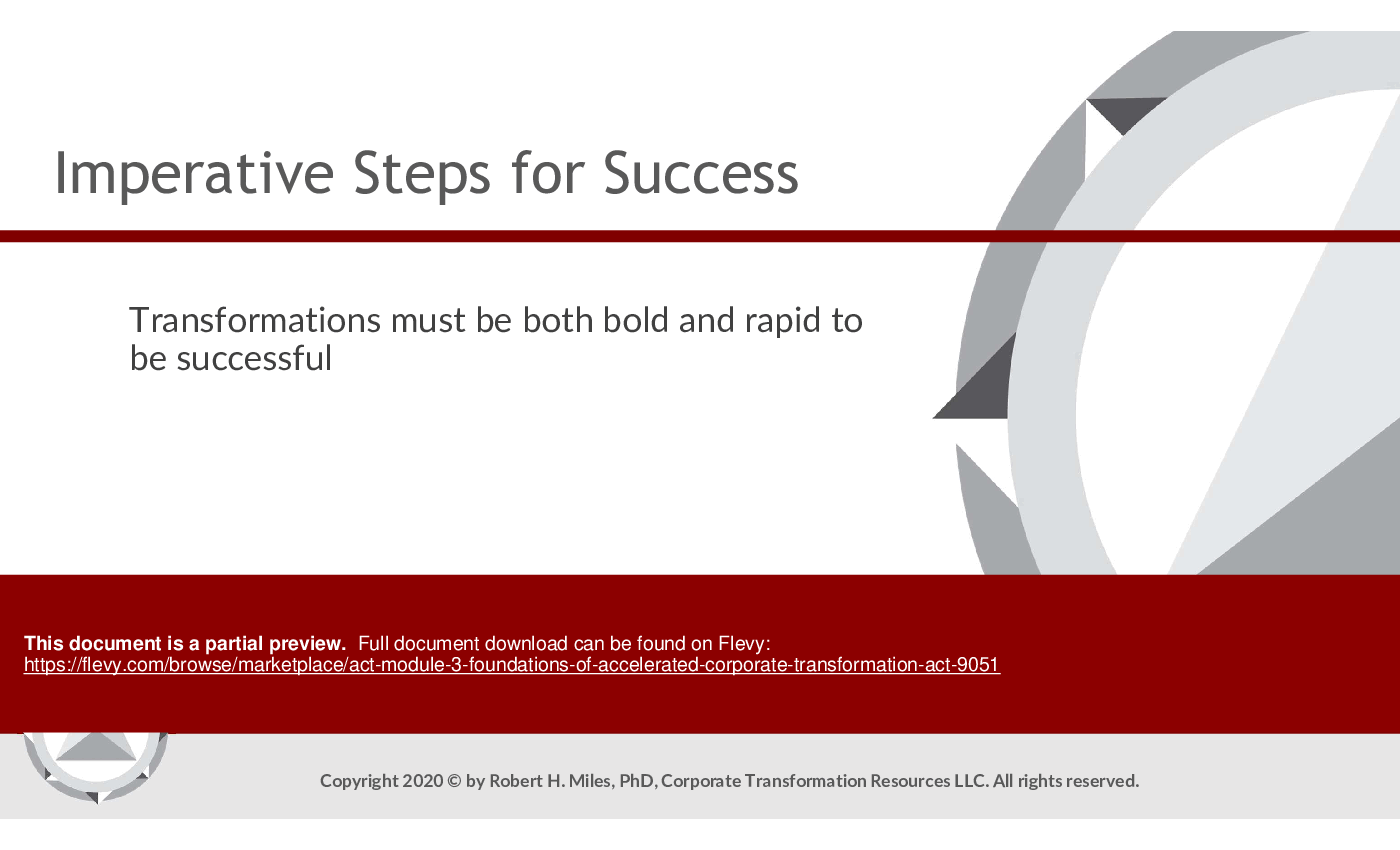 ACT Module 3: Foundations of Accelerated Corporate Transformation (ACT) (52-slide PPT PowerPoint presentation (PPTX)) Preview Image