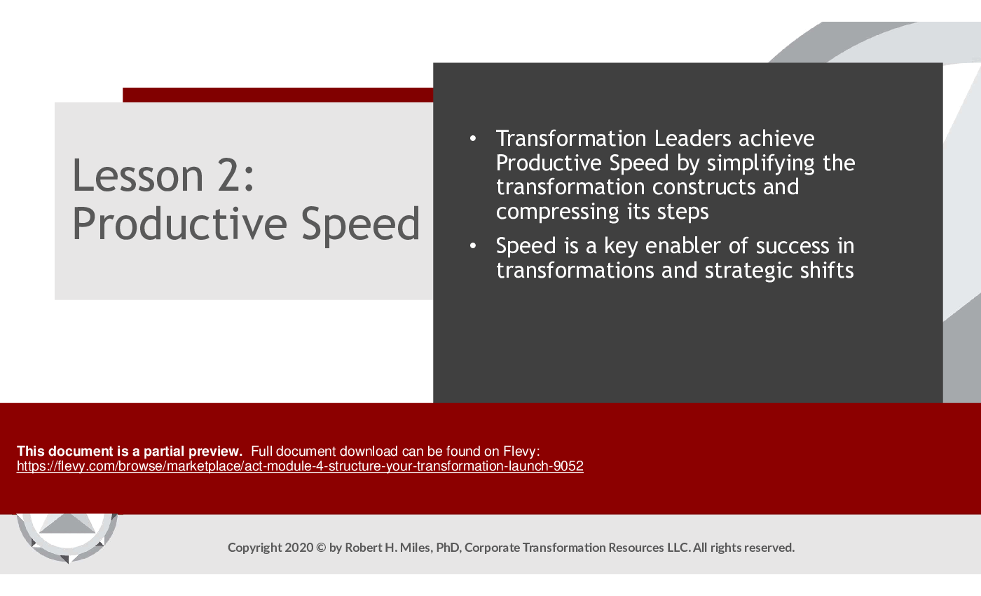 ACT Module 4: Structure Your Transformation Launch (128-slide PPT PowerPoint presentation (PPTX)) Preview Image