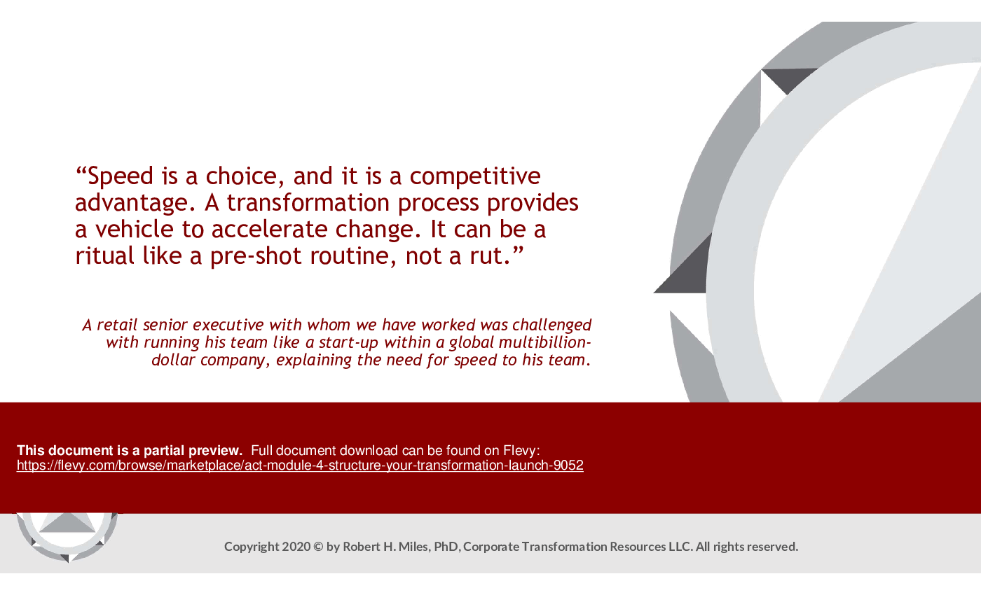 ACT Module 4: Structure Your Transformation Launch (128-slide PPT PowerPoint presentation (PPTX)) Preview Image