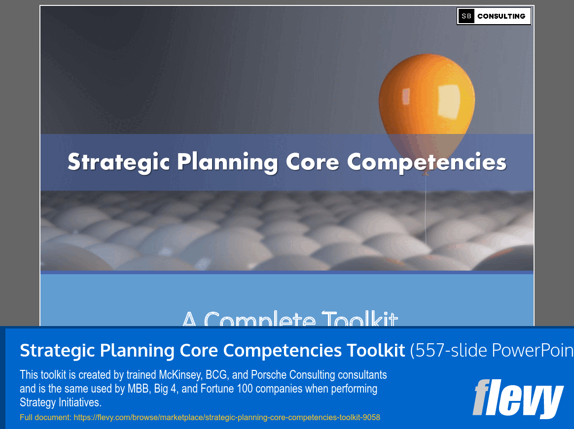 Strategic Planning Core Competencies Toolkit PPT