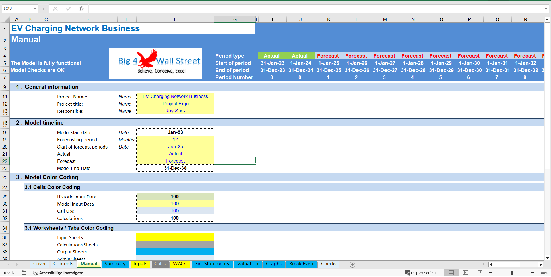 EV Charging Network Business Financial Model (Excel template (XLSX)) Preview Image