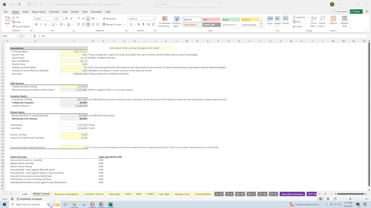 General B2C SaaS Financial Model Template Excel XLS General B2C SaaS Financial Model Template Excel XLS