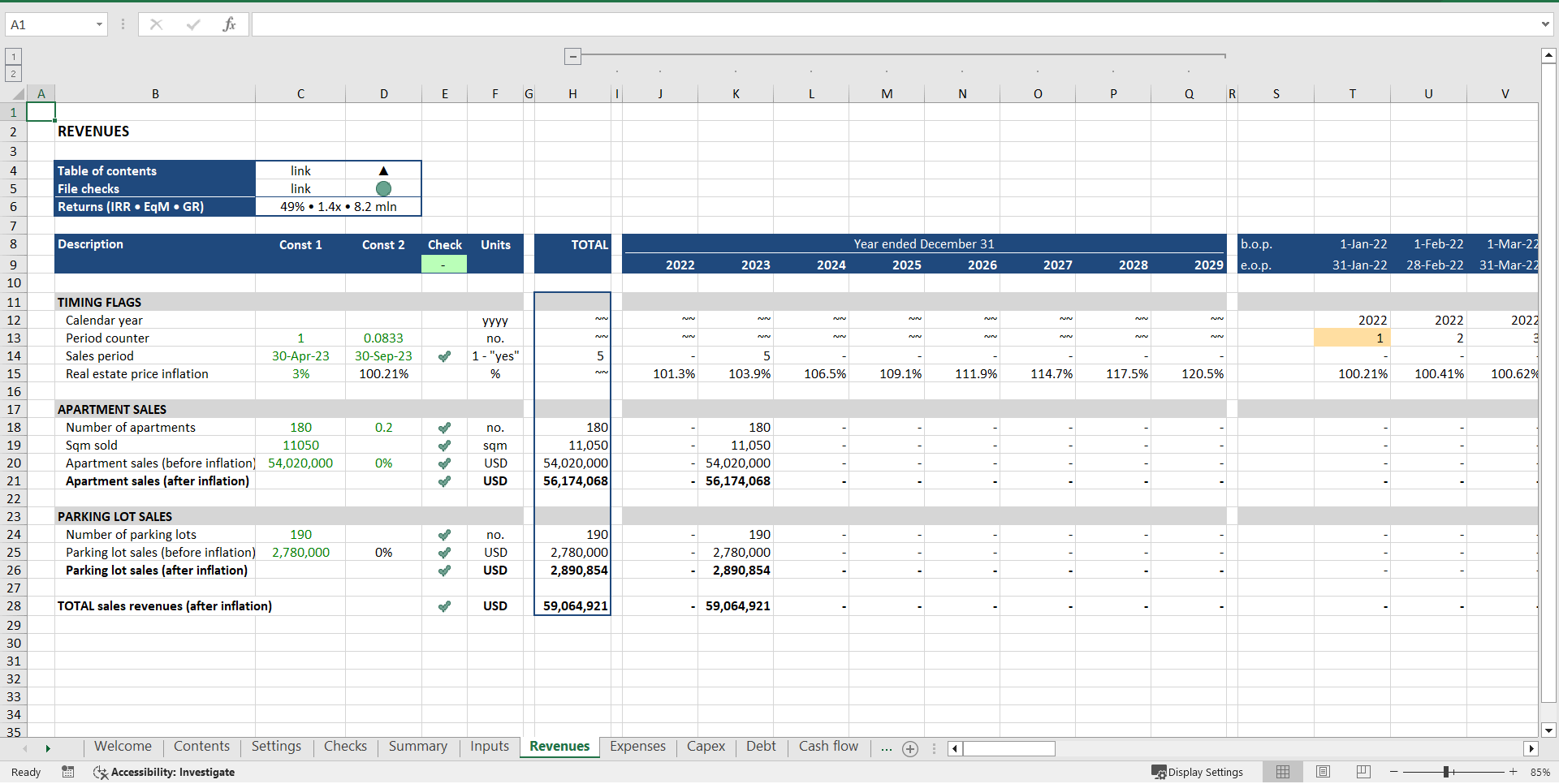 Residential "Build & Sell" Financial Model (Excel template (XLSX)) Preview Image