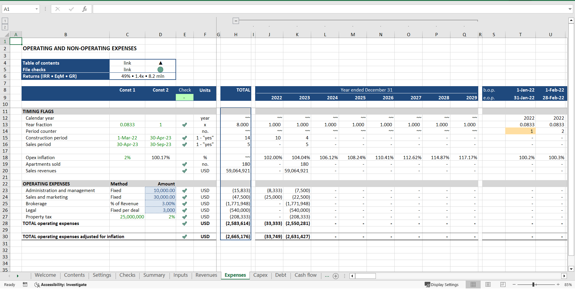 Residential "Build & Sell" Financial Model (Excel template (XLSX)) Preview Image