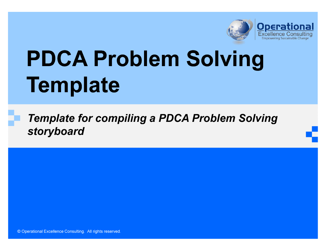 This is a partial preview of PDCA Problem Solving Project Template (64-slide PowerPoint presentation (PPTX)). Full document is 64 slides. 