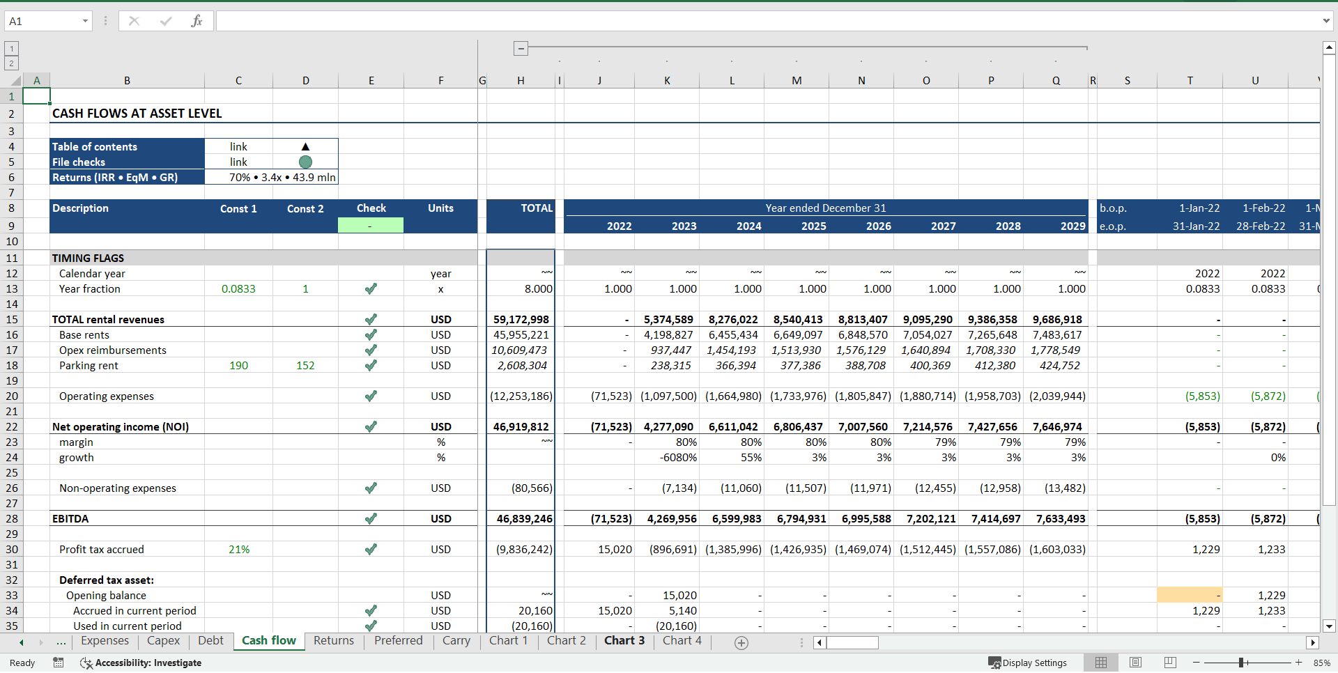 Residential "Build-Hold-Sell" Financial Model (Excel template (XLSX)) Preview Image