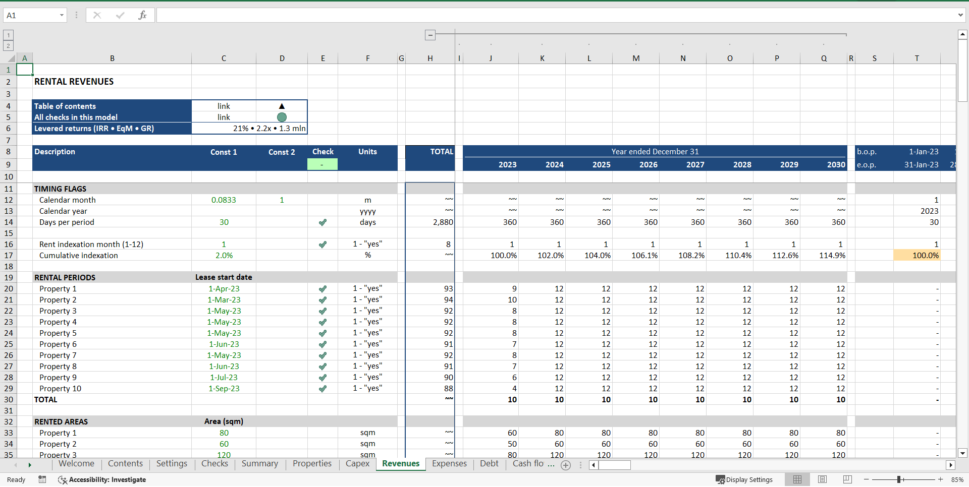 Short-term Rental (Airbnb) Financial Model (Excel template (XLSX)) Preview Image