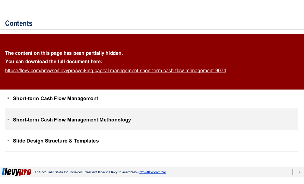 Working Capital Management: Short-term Cash Flow Management (27-slide PPT PowerPoint presentation (PPTX)) Preview Image