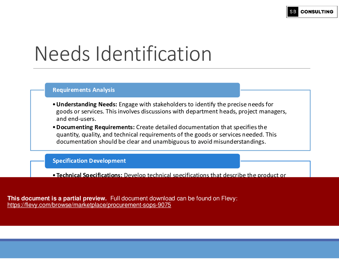 Procurement SOPs (1070-slide PPT PowerPoint presentation (PPTX)) Preview Image