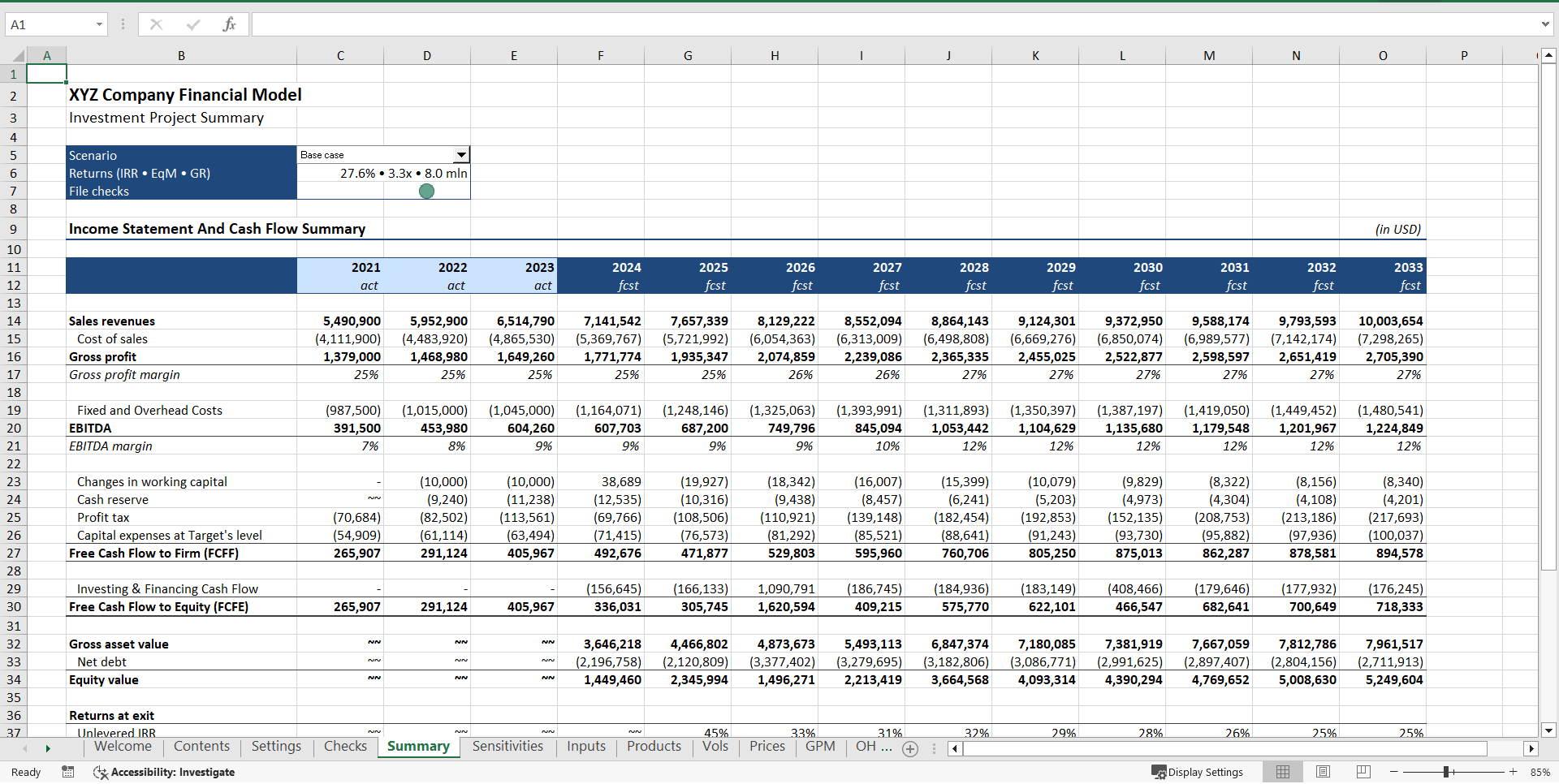 Complete Private Equity (LBO) Financial Model (Excel template (XLSX)) Preview Image