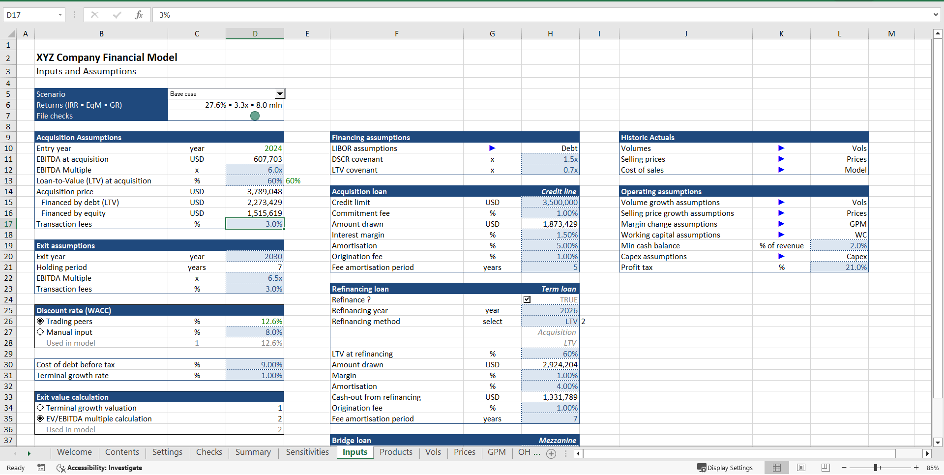 Complete Private Equity (LBO) Financial Model (Excel template (XLSX)) Preview Image