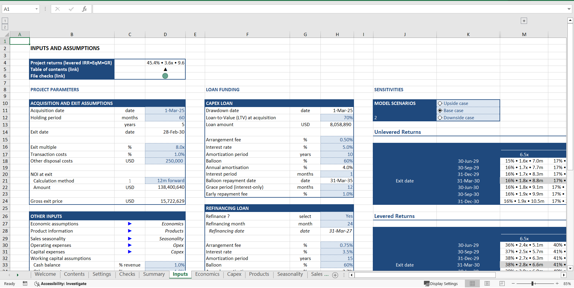 Startup Financial Model with Scenarios (Excel template (XLSX)) Preview Image