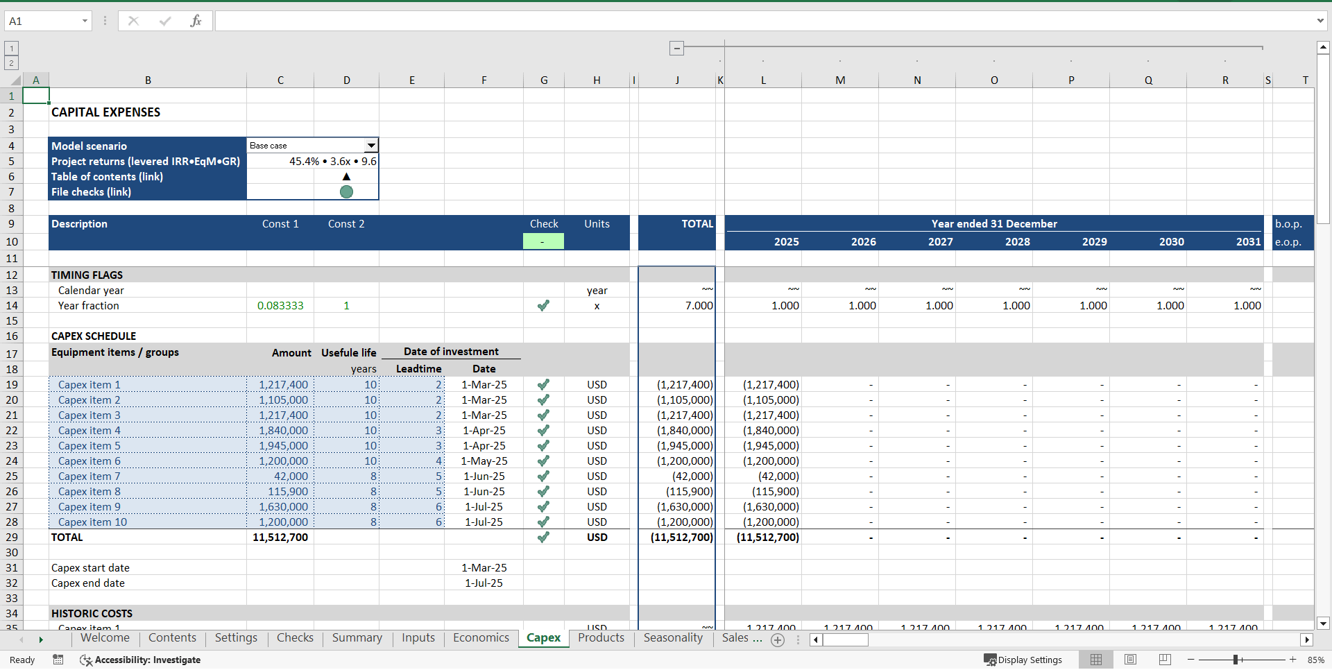 Startup Financial Model with Scenarios (Excel template (XLSX)) Preview Image