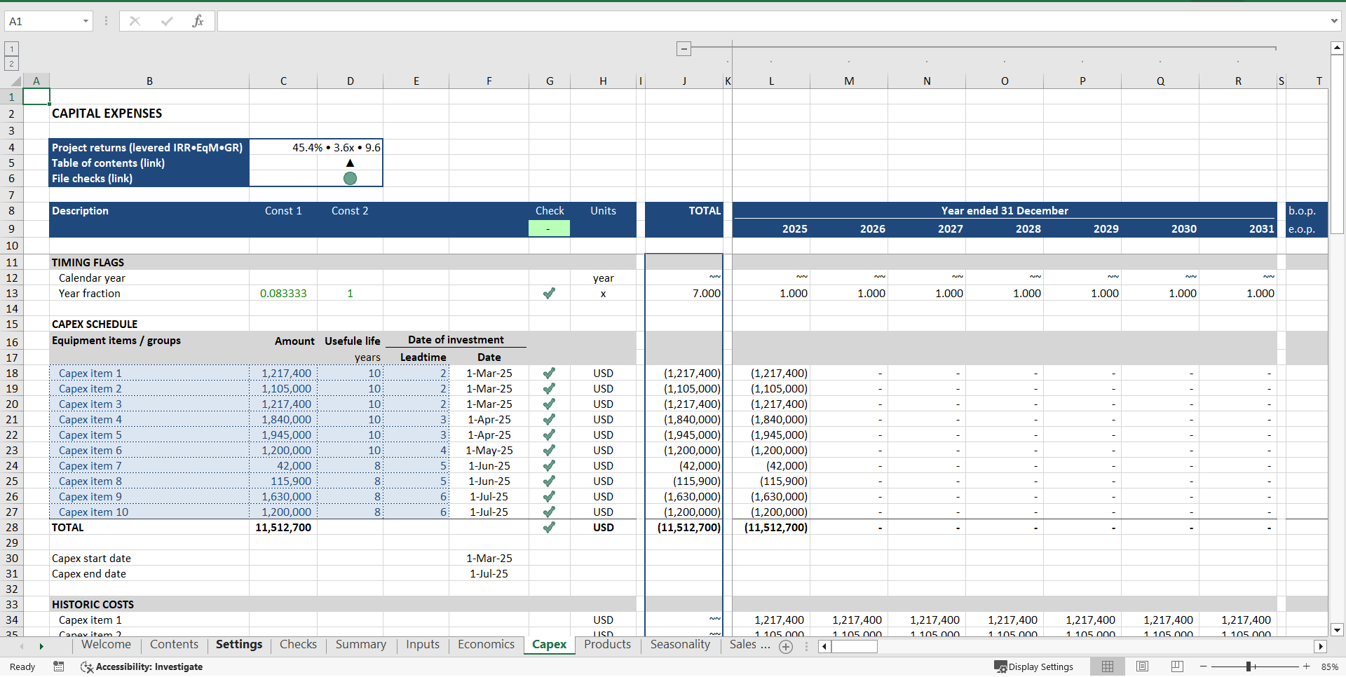 Startup Financial Model (Excel template (XLSX)) Preview Image