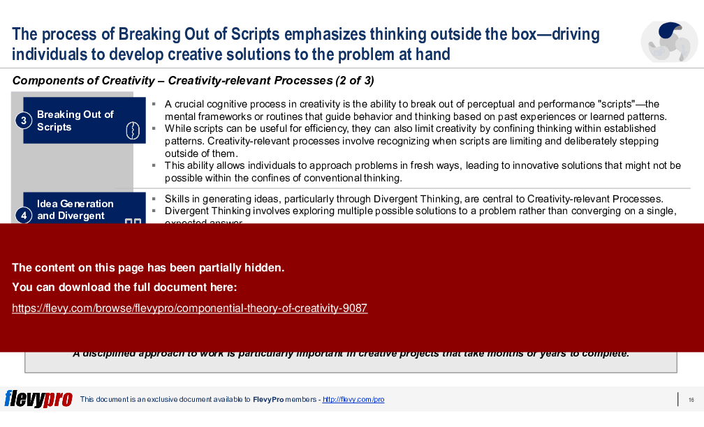 Componential Theory of Creativity (30-slide PPT PowerPoint presentation (PPTX)) Preview Image