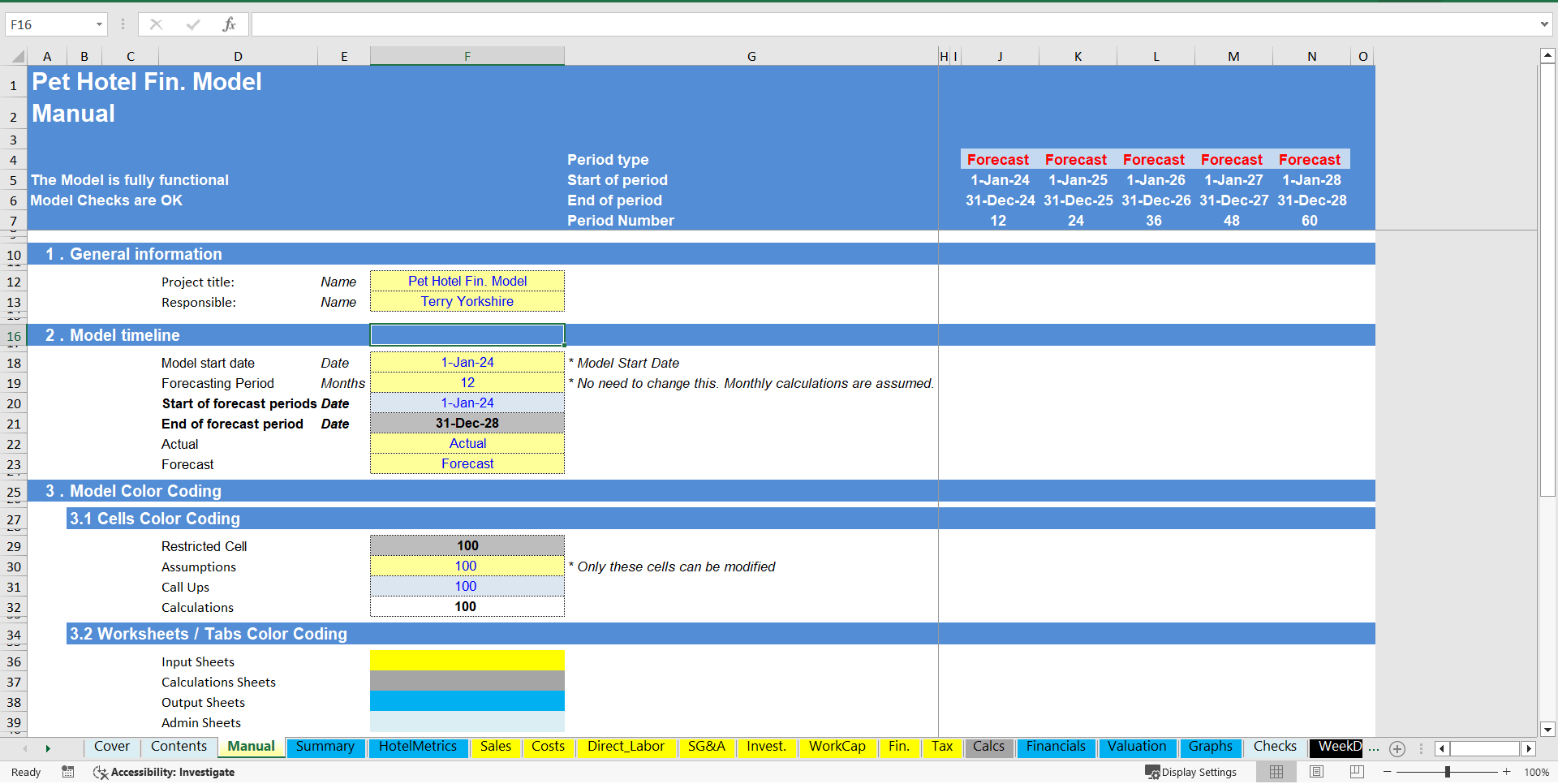 Pet Hotel 5-Year Financial & DCF Model (Excel template (XLSX)) Preview Image