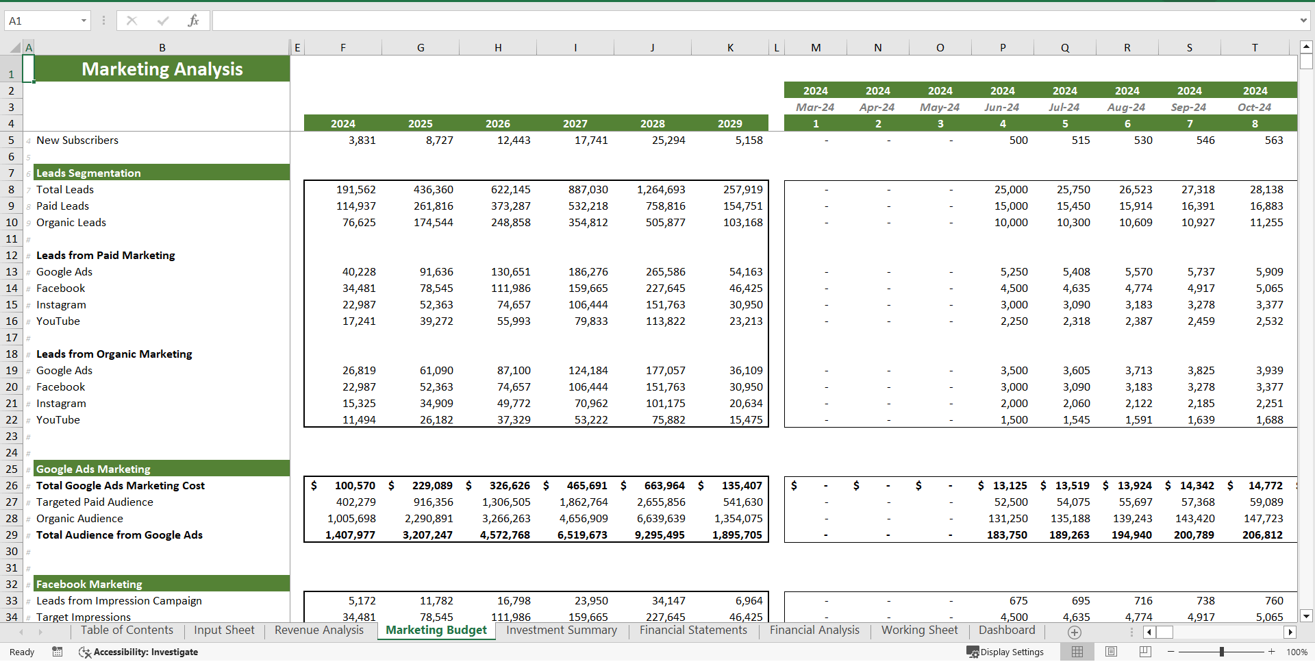 Fitness Subscription Excel Financial Model Template (Excel template (XLSX)) Preview Image