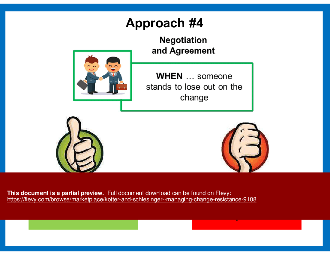 Kotter and Schlesinger – Managing Change Resistance (13-slide PPT PowerPoint presentation (PPT)) Preview Image